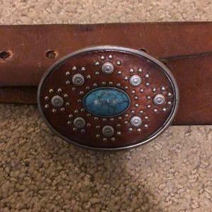 Turquoise Leather Belt